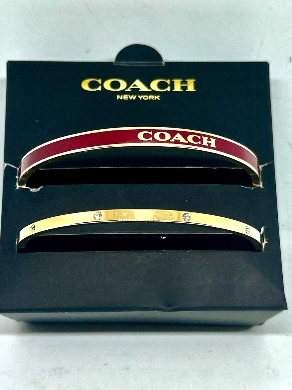 COACH Signature Enamel Duo Bangle Bracelets